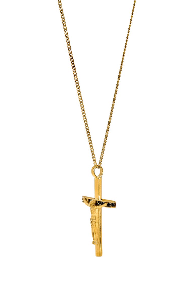 Men's Crucifix Pendant Necklace, Alternate, color, GOLD