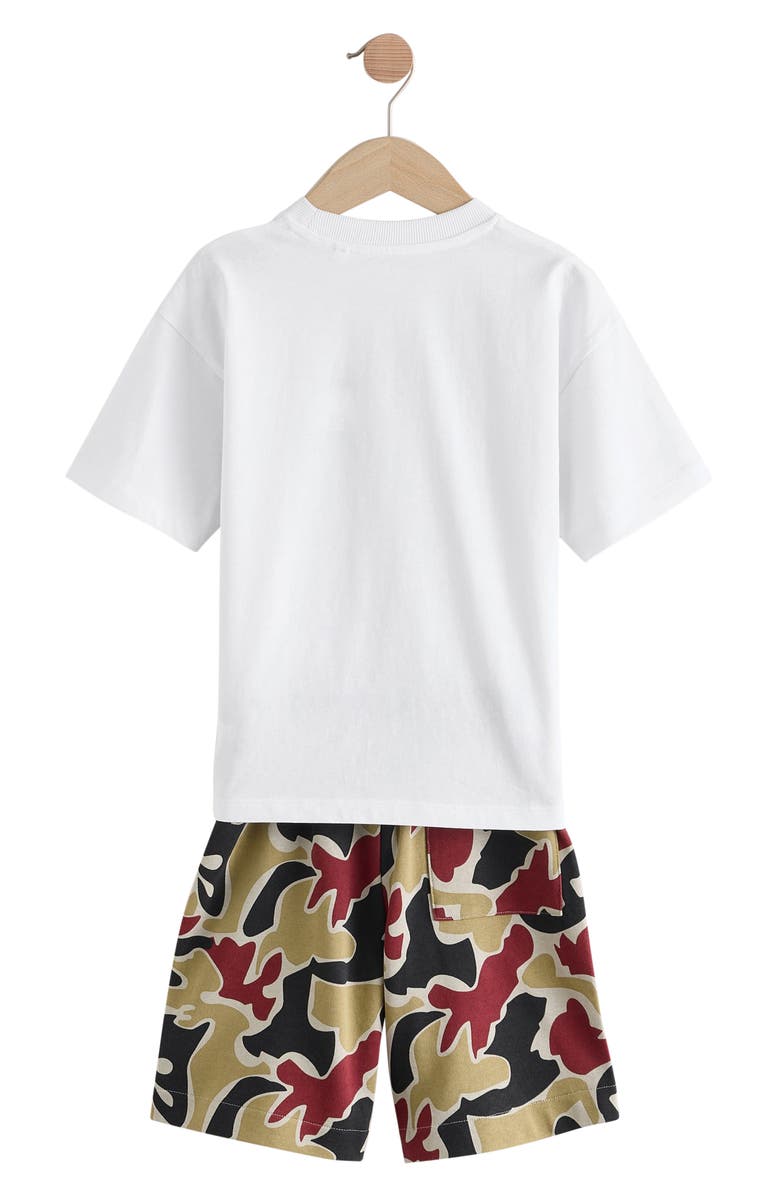 NEXT Kids' Ice Cool Graphic T-Shirt & Camo Shorts, Alternate, color, White