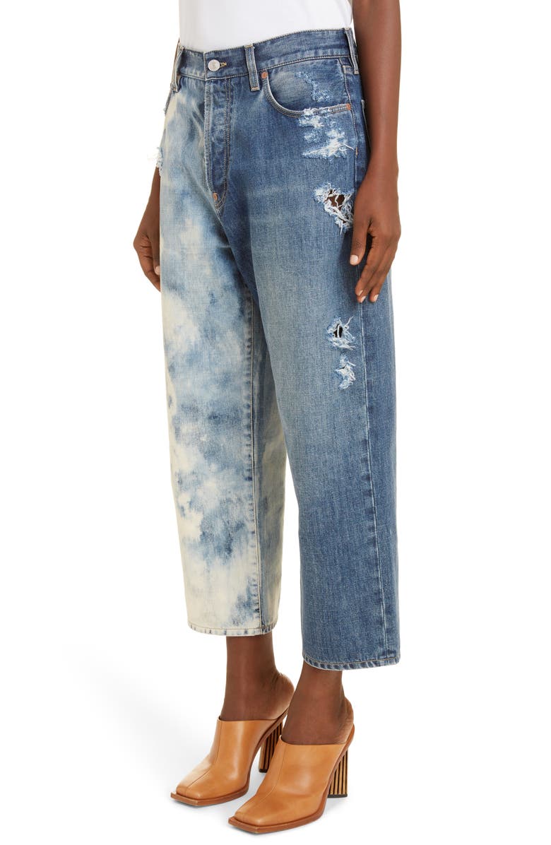 Givenchy Ripped Acid Dipped Wide Leg Crop Jeans, Alternate, color, 