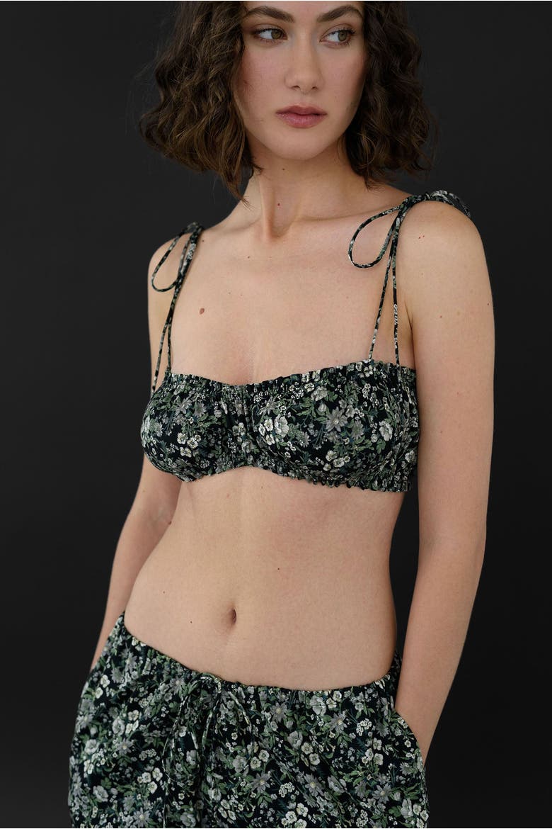 Nova Shirred Cotton Bandeau, Alternate, color, Floral