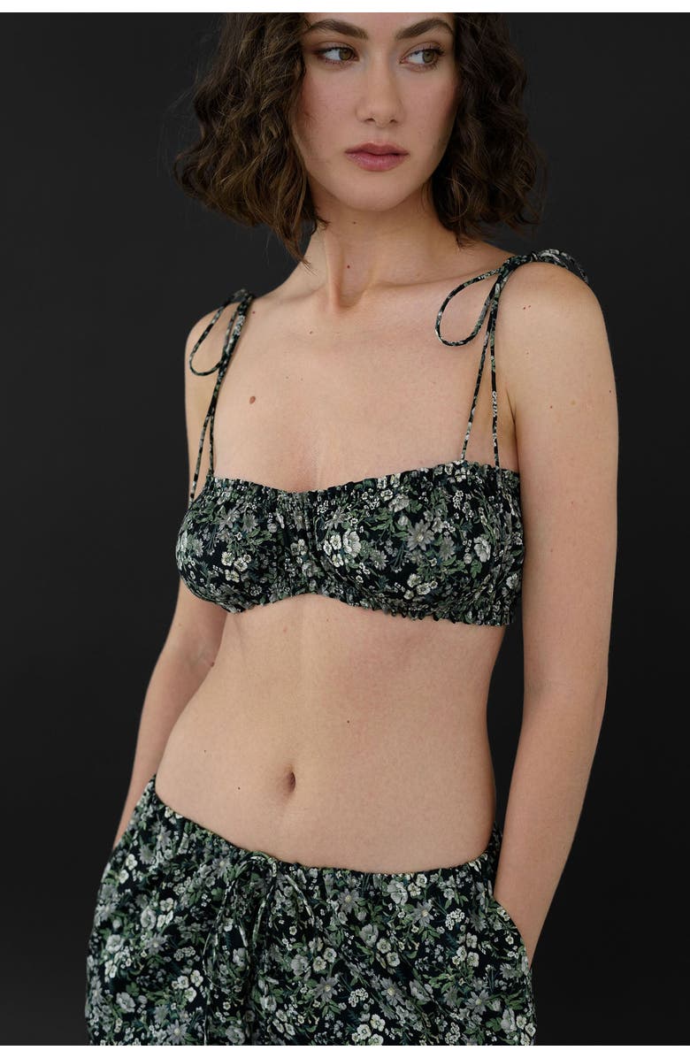 nuaje nuaje Nova Shirred Cotton Bandeau, Alternate, color, Floral