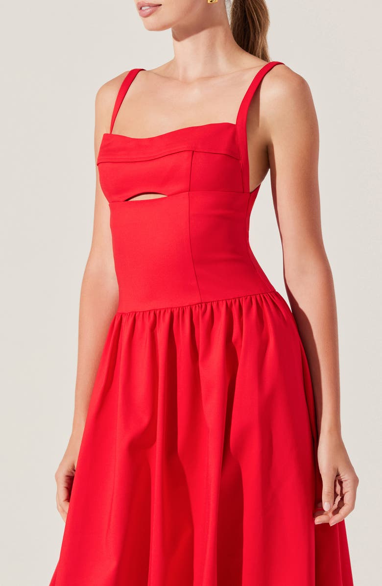 ASTR the Label Jevi Sleeveless Bubble Midi Dress, Alternate, color, Red