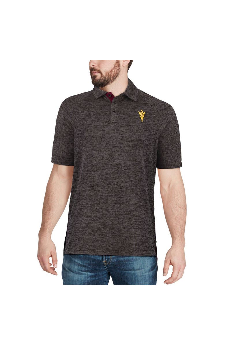 COLOSSEUM Men's Colosseum Black Arizona State Sun Devils Down Swing Polo, Alternate, color, Heather Black