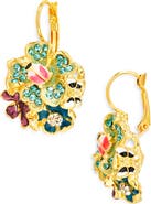 Kenneth Jay Lane Flower Cluster Lever-Back Earrings