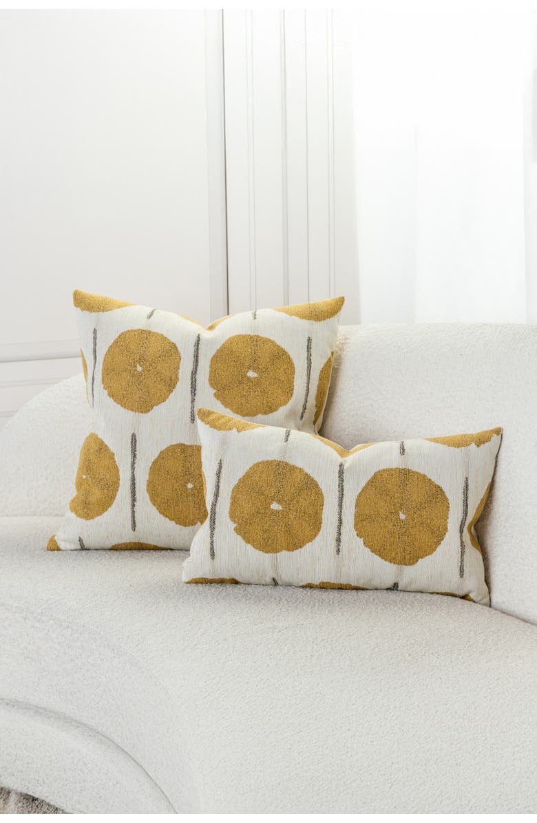 Elaine Smith Solstice Jacquard Indoor & Outdoor Woven Accent Pillow, Alternate, color, Gold