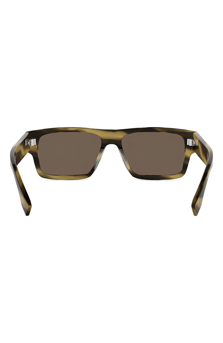 Fendi Selleria 54mm Rectangular Sunglasses, Alternate, color, Brown Horn / Brown