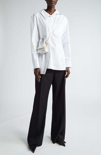 Tシャツ・カットソー JACQUEMUS 'La chemise Pablo' shirt (24E243SH0621333 990) Jacquemus La Chemise Pablo Asymmetric Button-Up Shirt