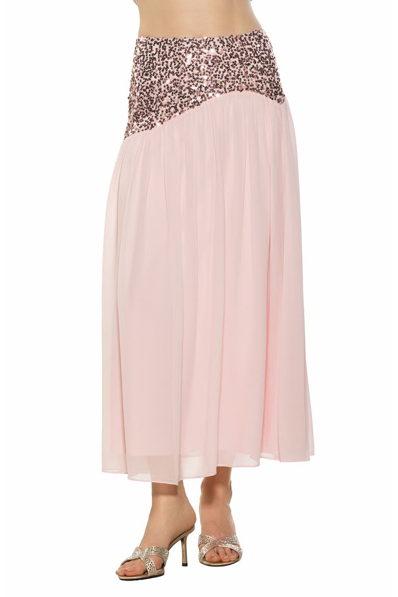 Abby Sequin High Waist Maxi Skirt, Alternate, color, PINK