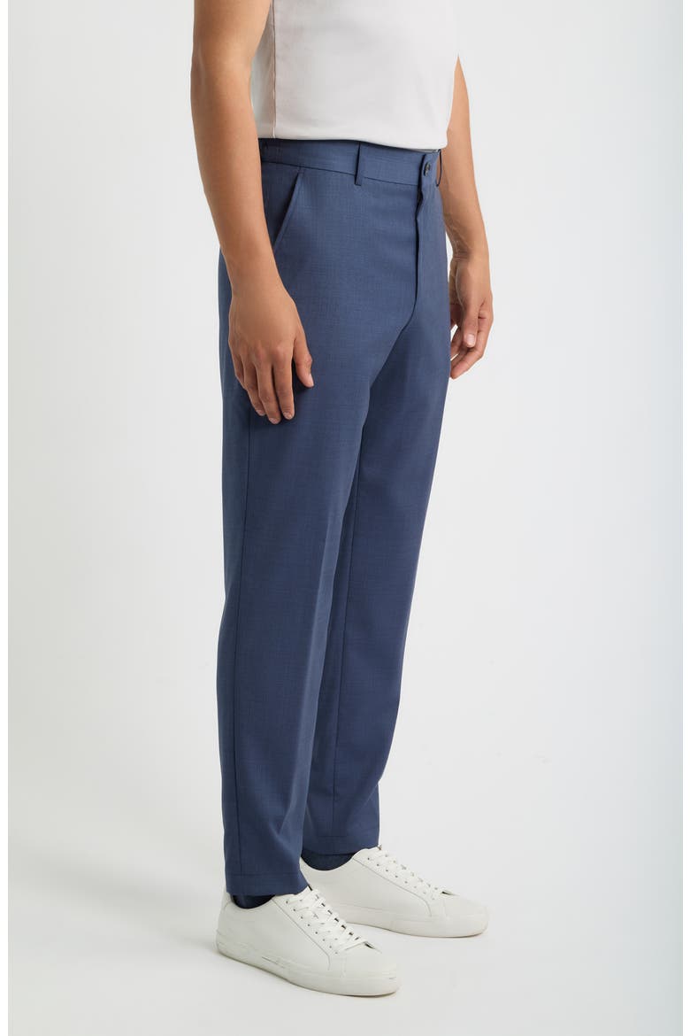 Virgin Wool Flat Front Trousers, Alternate, color, OPEN BLUE