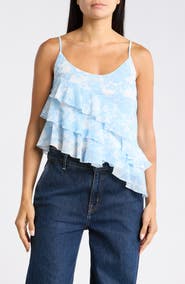 Leith Ruffle Asymmetrical Chiffon Cami