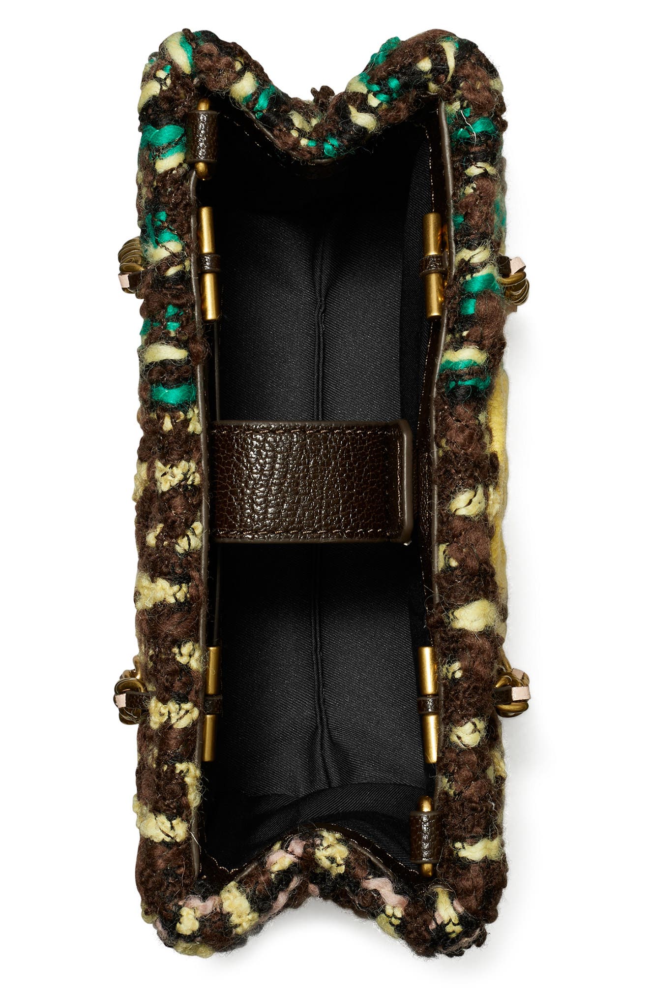 Tory Burch Mini Fleming Tweed Tote, Alternate, color, 