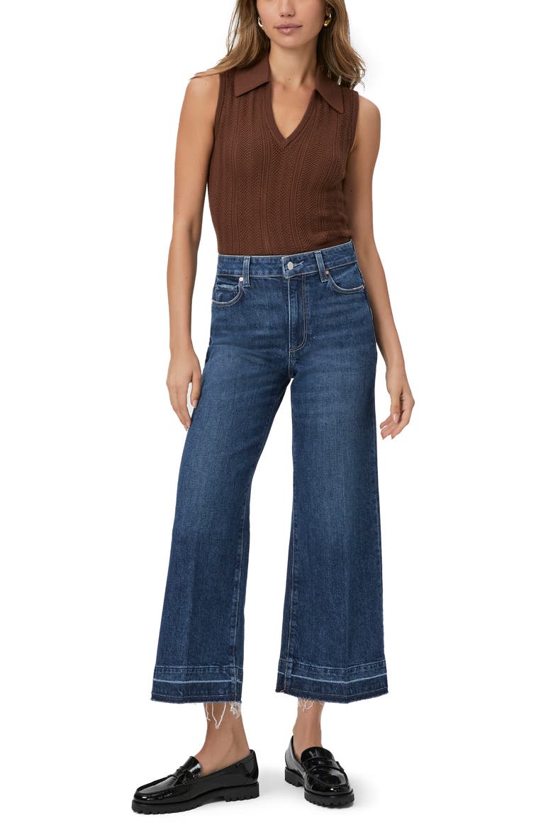 Anessa High Waist Release Hem Wide Leg Jeans, Alternate, color, ALANA W/ UNDONE DISTRESSED HEM