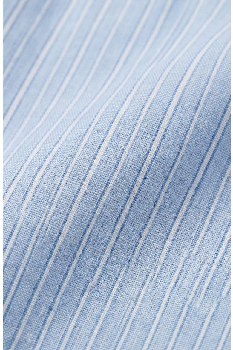 Striped Tie Neck Bow Waist Belt Shirt Dress, Alternate, color, Light Blue / White Stripes