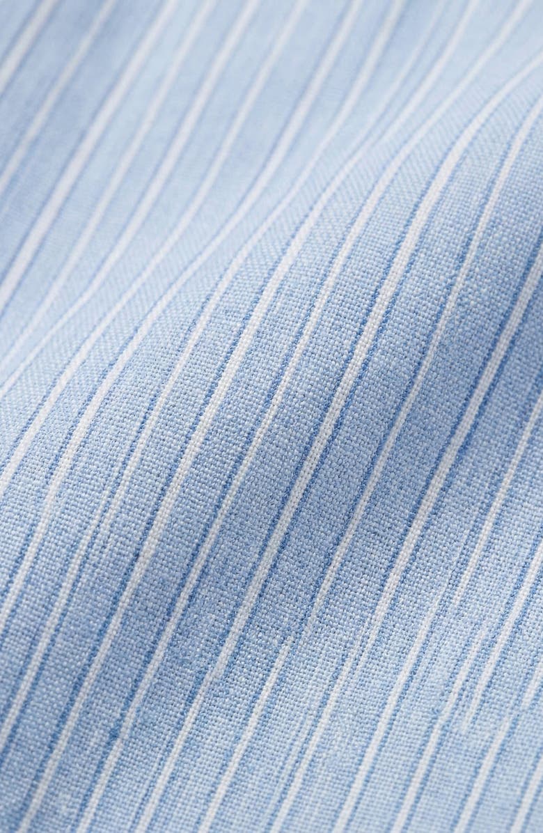 Modenaire Striped Tie Neck Bow Waist Belt Shirt Dress, Alternate, color, Light Blue / White Stripes