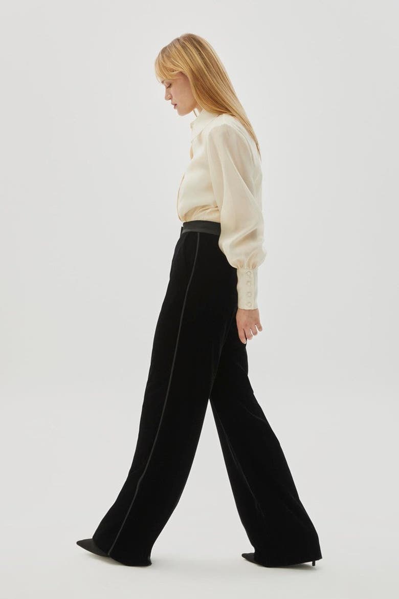Bradyn Pants  Straight Cut Velvet Pants, Alternate, color, BLACK