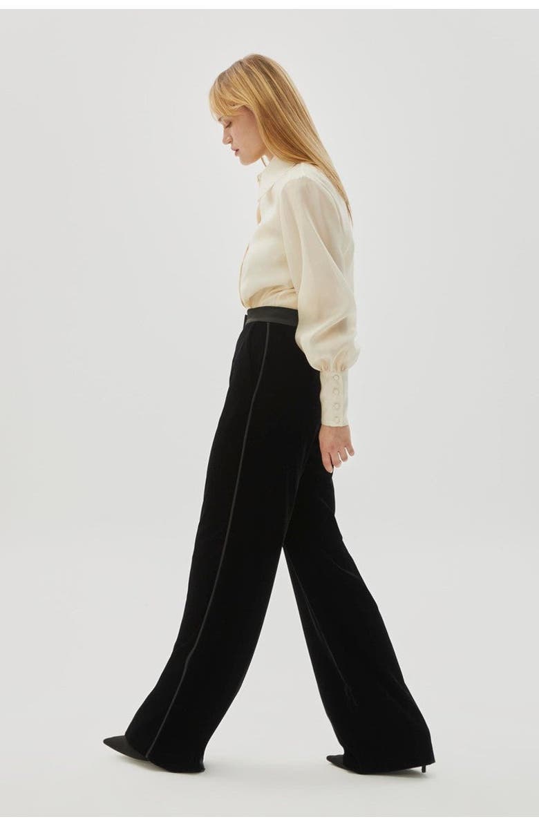Exquise Bradyn Pants  Straight Cut Velvet Pants, Alternate, color, Black