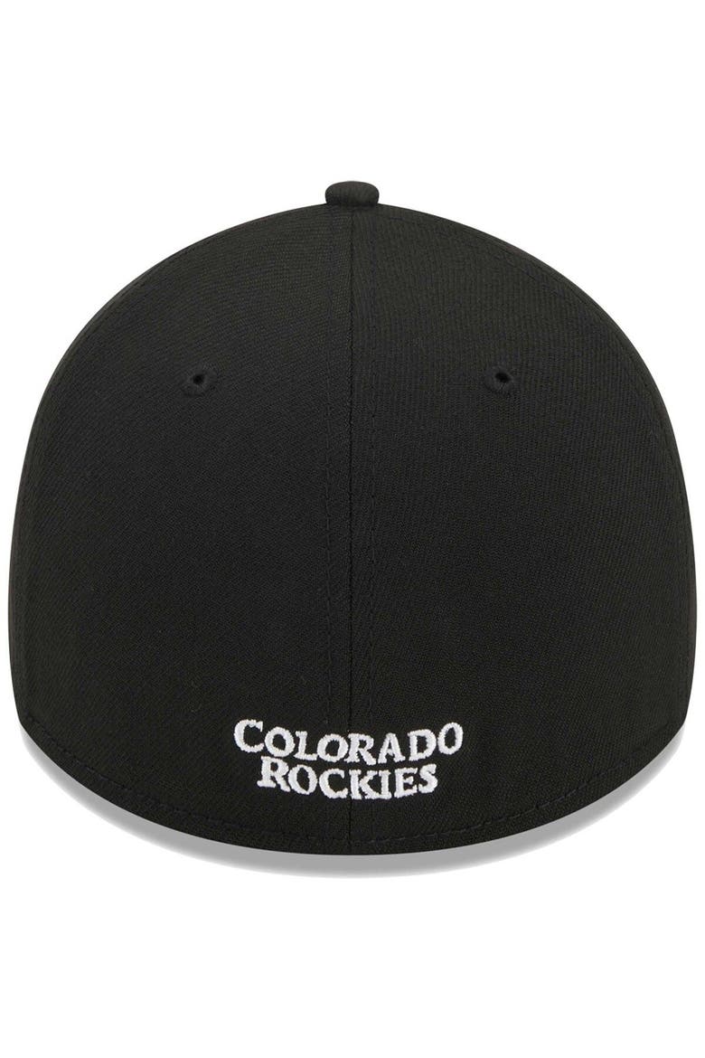 Men's New Era Black Colorado Rockies Logo 39THIRTY Flex Hat, Alternate, color, Black