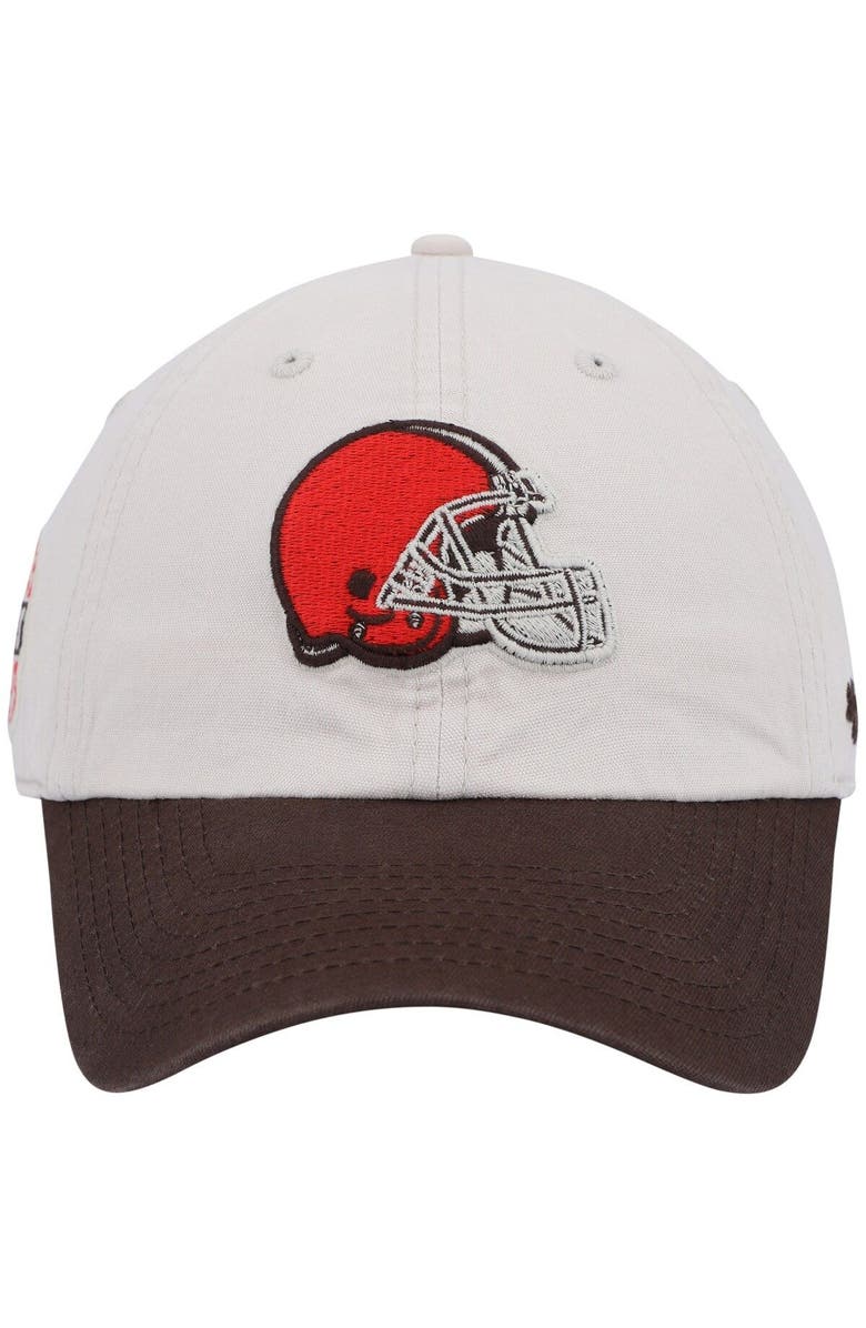 '47 Men's '47 Cream/Brown Cleveland Browns Sidestep Clean Up Adjustable Hat, Alternate, color, 