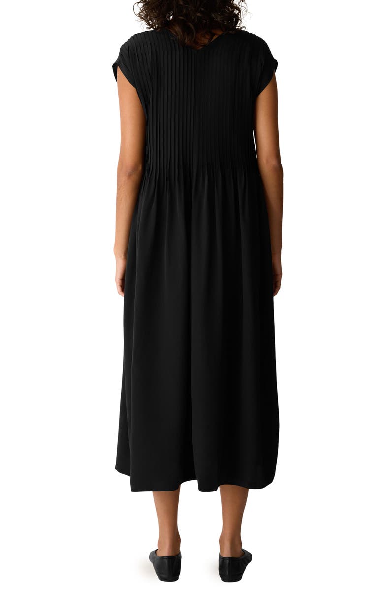 Eileen Fisher Pintuck Pleat Silk Maxi Dress, Alternate, color, 