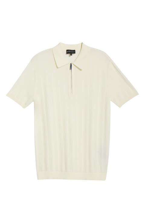 Textured Quarter Zip Polo