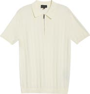 Emporio Armani Textured Quarter Zip Polo