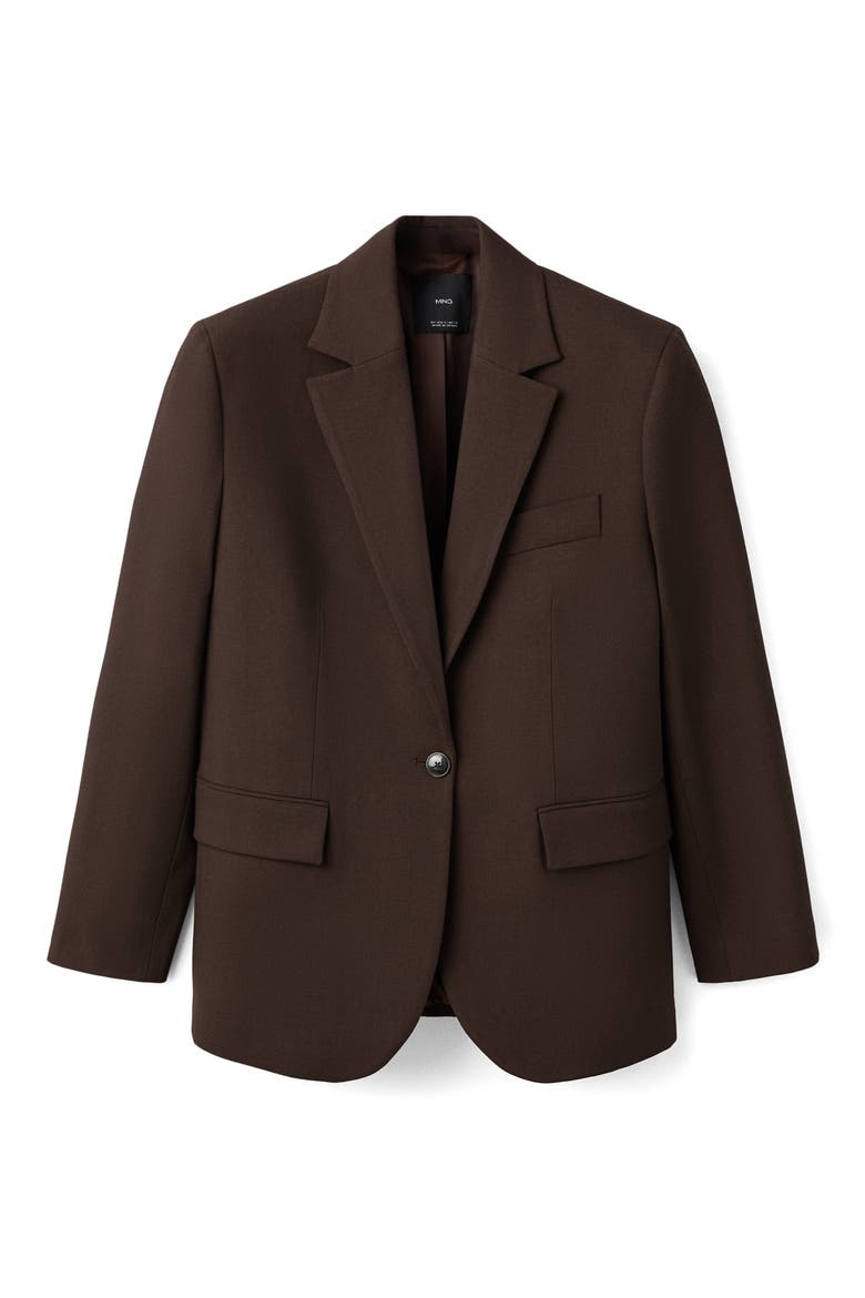 Straight Fit One-Button Suit Blazer, Main, color, CHOCOLATE