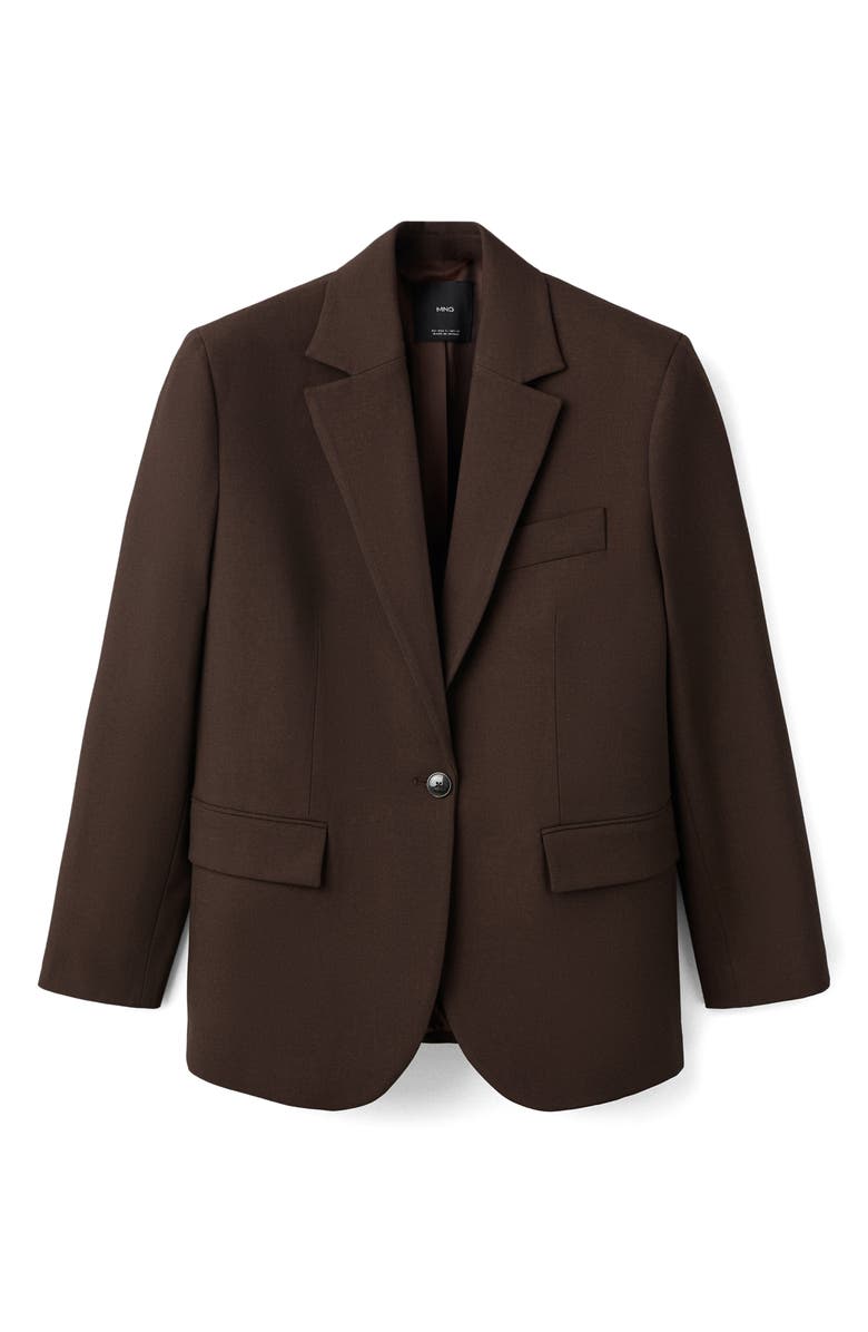 MANGO Straight Fit One-Button Suit Blazer, Main, color, Chocolate
