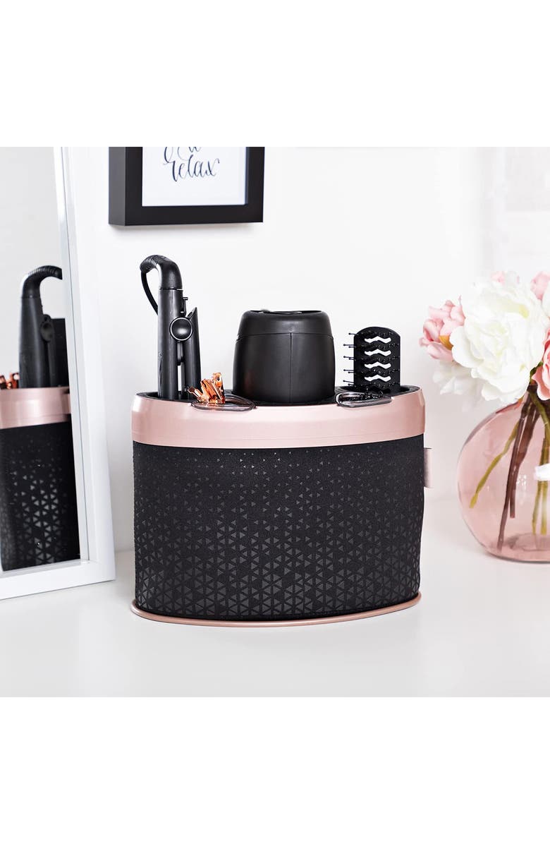 Minky Styling Dock, Alternate, color, Black/ Rose Gold