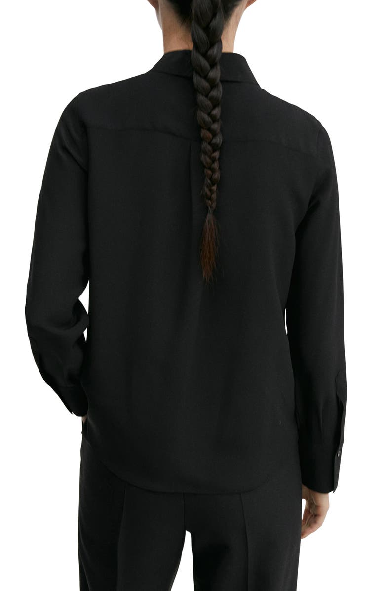 MANGO Silk Button-Up Shirt, Alternate, color, 