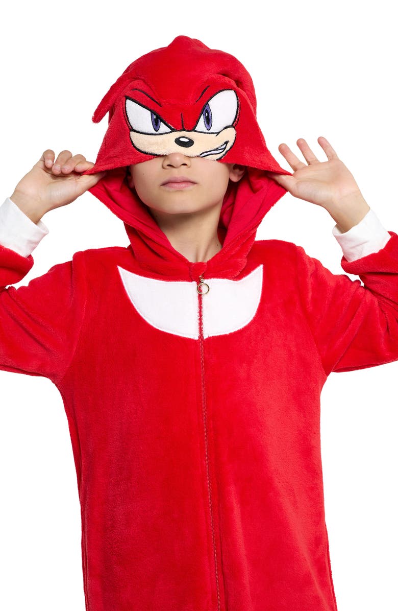 OppoSuits Kids' Sonic the Hedgehog<sup>®</sup> One-Piece Hooded Jumpsuit, Alternate, color, Red