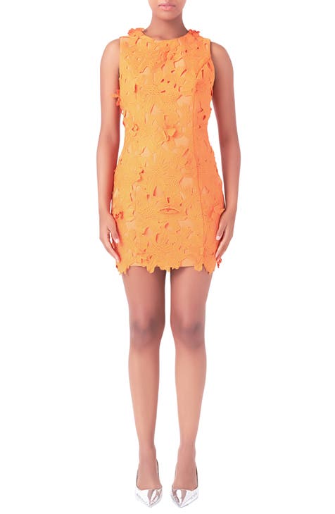 Madewell Orange Lace Floral Dress Size deals 2