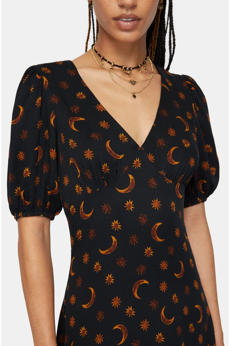 Elura Celestial Print Maxi Dress, Alternate, color, Orange