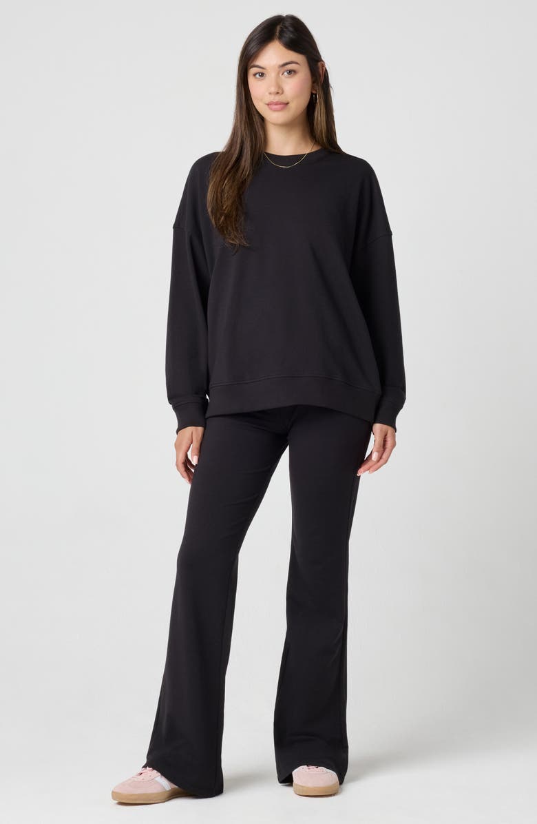 Florence by Mills Sporty Terry Flare Pants, Alternate, color, Black