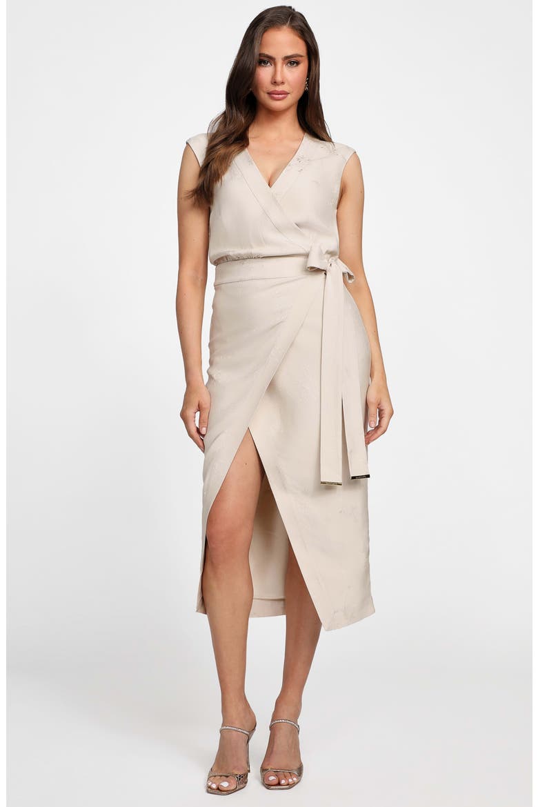 Whitney Jacquard Wrap Dress, Alternate, color, DREAMY MOON MULTI
