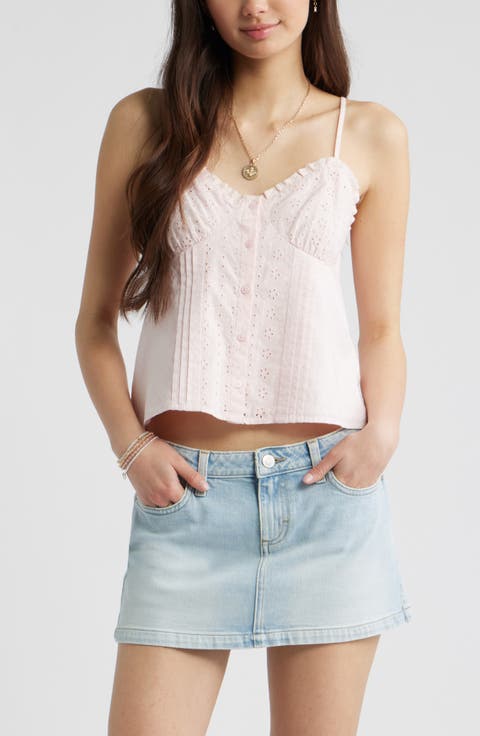 Eyelet Pintuck Camisole