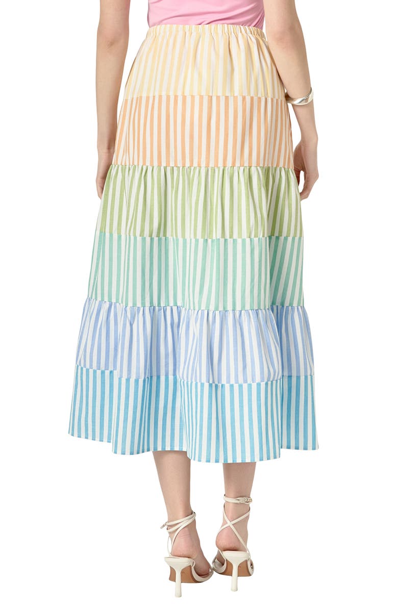English Factory Colorblock Tiered Maxi Skirt, Alternate, color, Rainbow Multi