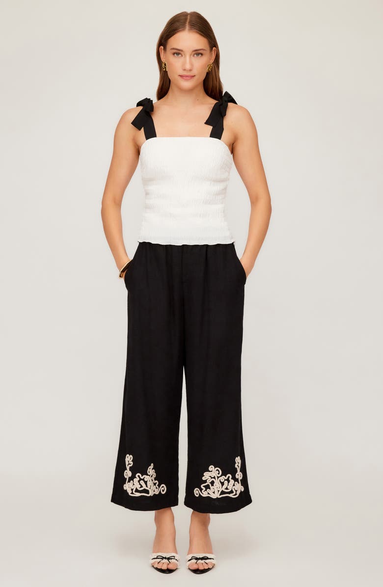 FIFTEEN TWENTY Annie Smocked Tie Strap Top, Alternate, color, Cream