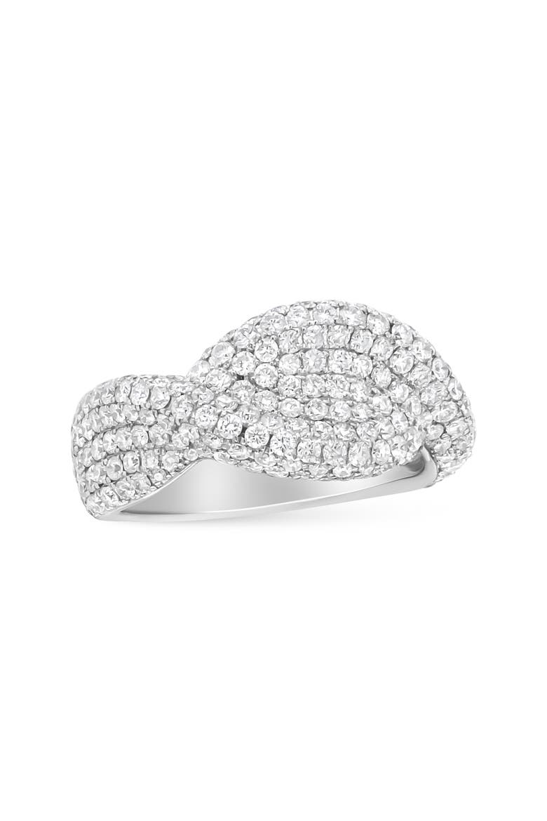 18K White Gold Cluster 2 1/4 Cttw Diamond Fashion Ring, Main, color, White