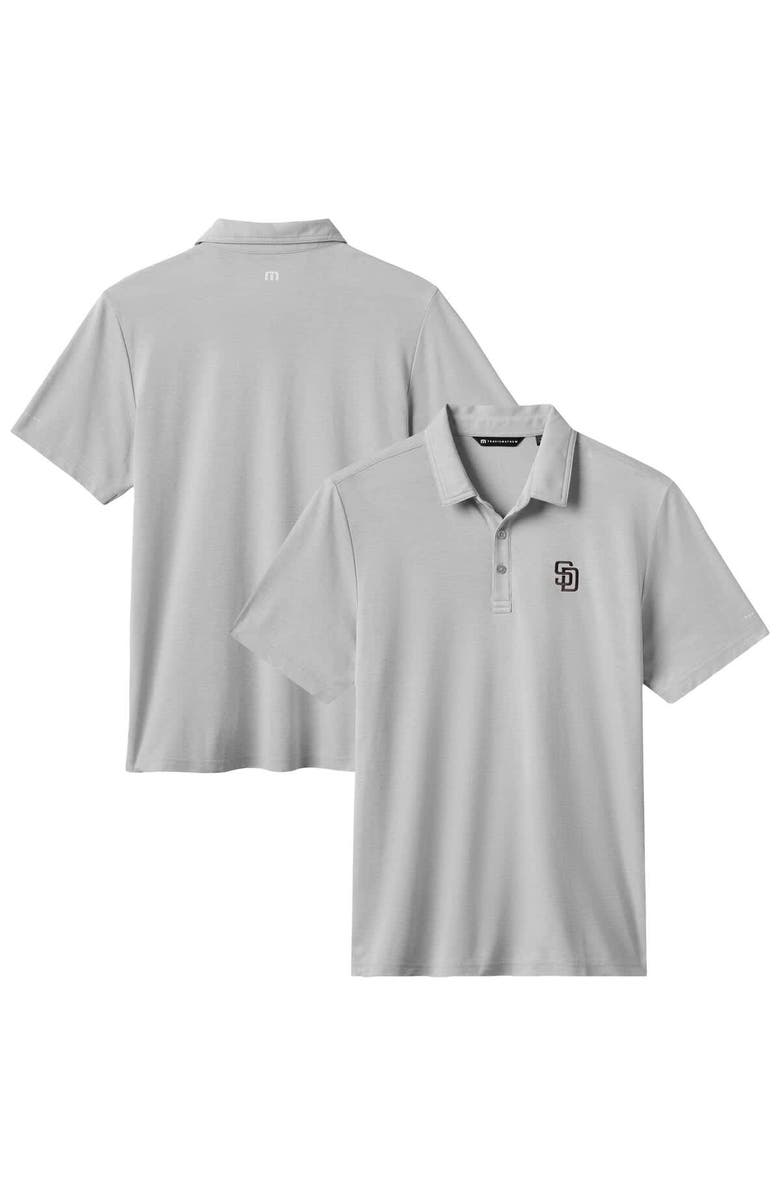 TravisMathew Men's TravisMathew Heather Gray San Diego Padres Playoff Pitch Tri-Blend Polo, Main, color, Heather Gray