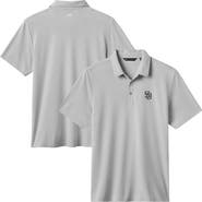 TravisMathew Men's TravisMathew Heather Gray San Diego Padres Playoff Pitch Tri-Blend Polo