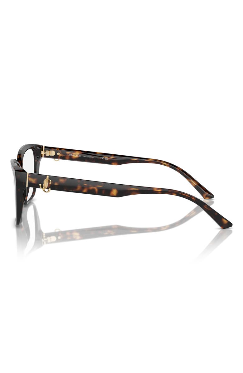 Jimmy Choo 55mm Cat Eye Optical Glasses, Alternate, color, Havana / Demo Lens