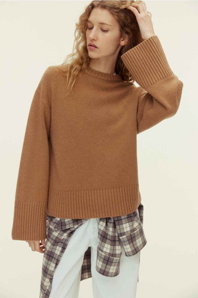 Cashmere-blend Jumper, Main, color, Dark beige