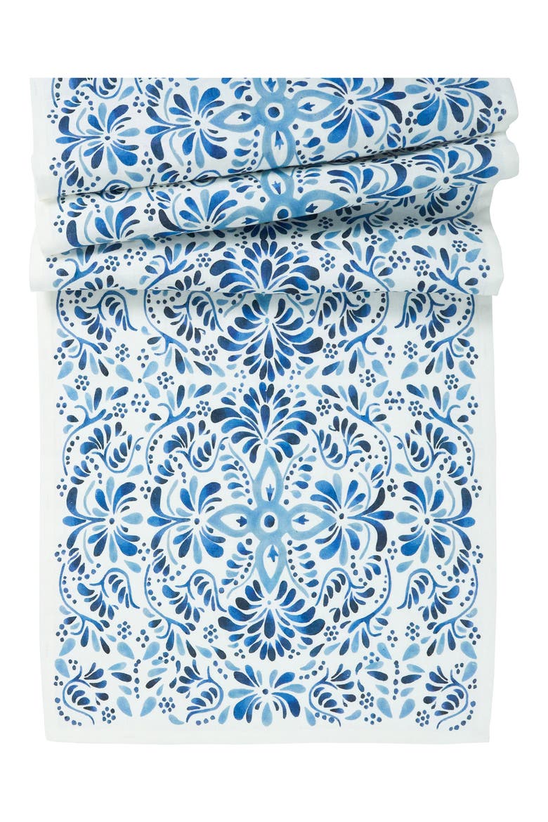 Iberian Table Runner, Main, color, INDIGO BLUE