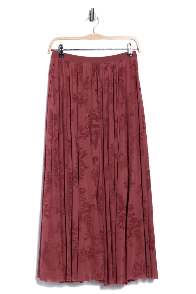 Floral Mesh Maxi Skirt, Alternate, color, R048 BERRY