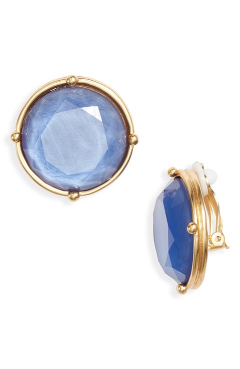 Mocha Stone Clip-On Earrings