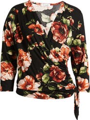 Loveappella Faux Tie Wrap Top