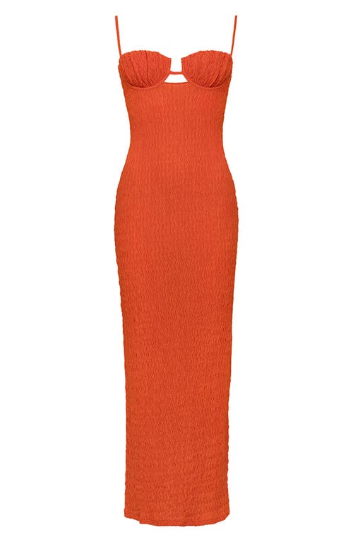 Shop Montce Petal Open Back Cover-up Maxi Dress In Tangerine
