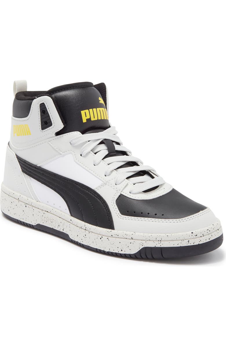 PUMA Rebound Joy High Top Sneaker, Main, color, Puma White-Puma Black-Gray