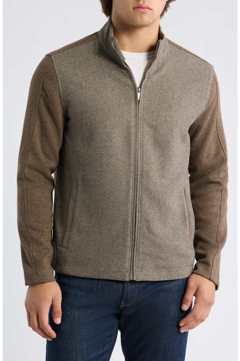 Brushed Twill Full Zip Jacket, Alternate, color, MUSHROOM