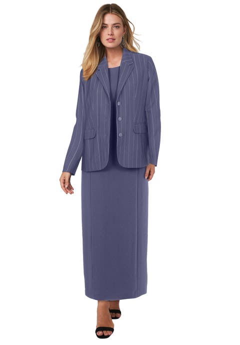 Stretch Crepe Maxi Jacket Dress (plus)